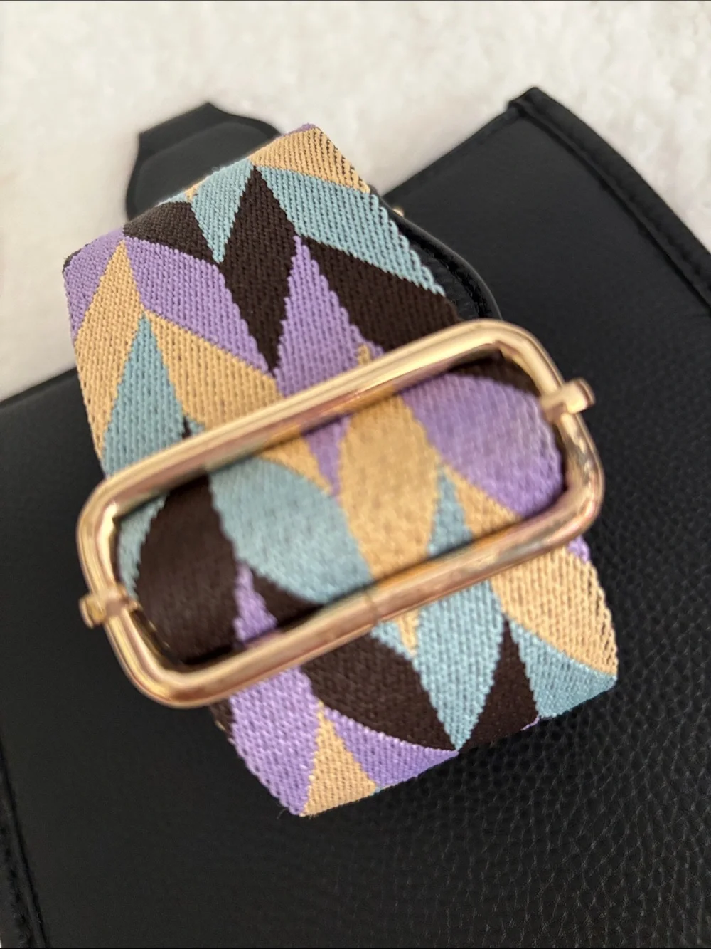Black Crossbody Bag with Geo Adjustable Strap